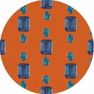 Gem Sapphires Orange 16" Round Pebble Placemat Set of 4 - nicolettemayer.com