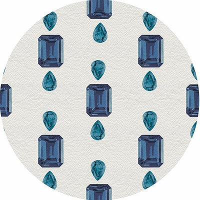 Gem Sapphires White 16" Round Pebble Placemat Set of 4 - nicolettemayer.com