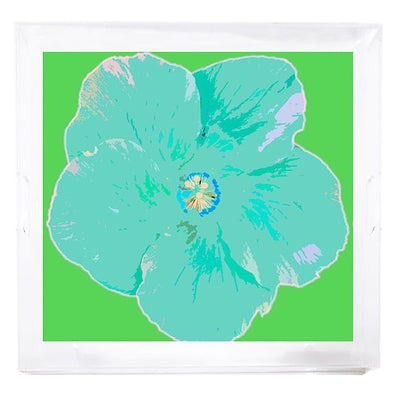 Hibiscus Colony 18x18 Acrylic Tray - nicolettemayer.com