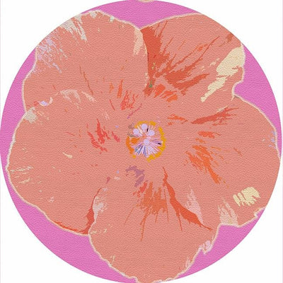 Hibiscus Orchid 16" Round Pebble Placemat Set of 4 - nicolettemayer.com