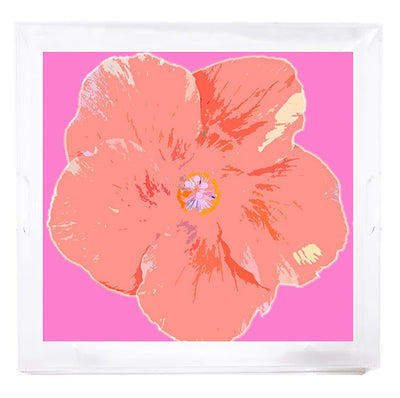 Hibiscus Orchid 18x18 Acrylic Tray - nicolettemayer.com