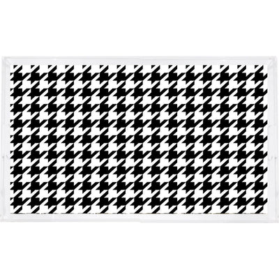 HOUNDSTOOTH BLACK WHITE 22.5X14.5 ACRYLIC TRAY - nicolettemayer.com