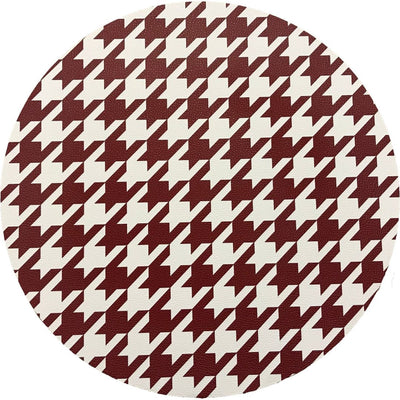 HOUNDSTOOTH RED WHITE 16 ROUND PEBBLE PLACEMAT, SET OF 4 - nicolettemayer.com