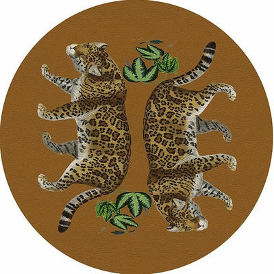 Leopard Seeing Double Safri 16" Round Pebble Placemat Set of 4 - nicolettemayer.com