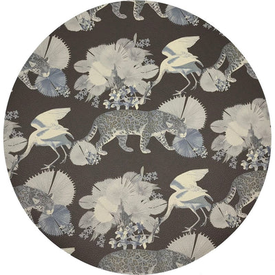 Leopard Walk Chocolatte 16" Round Pebble Placemats, Set Of 4 - nicolettemayer.com