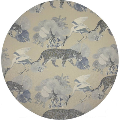 Leopard Walk Cream 16" Round Pebble Placemats, Set Of 4 - nicolettemayer.com