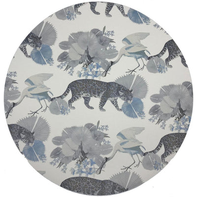 Leopard Walk Powder 16" Round Pebble Placemats, Set Of 4 - nicolettemayer.com