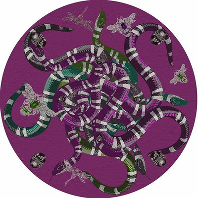 Ouroboros Purple 16" Round Pebble Placemat Set of 4 - nicolettemayer.com