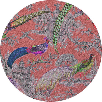 Pheasant Fall Sauvage Loire 16" Round Pebble Placemat, Set of 4 - nicolettemayer.com