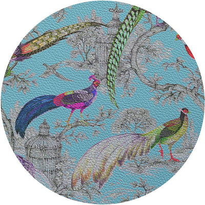 Pheasant Fall Sauvage Orleans 16" Round Pebble Placemat, Set of 4 - nicolettemayer.com