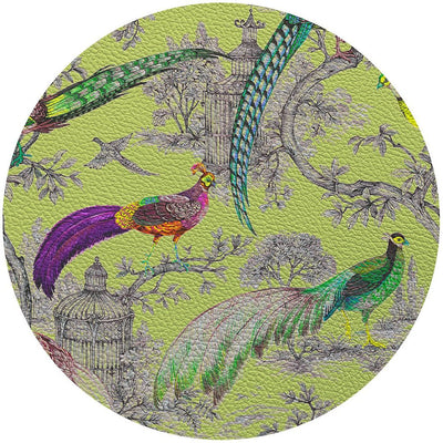 Pheasant Fall Sauvage St Germain 16" Round Pebble Placemat, Set of 4 - nicolettemayer.com