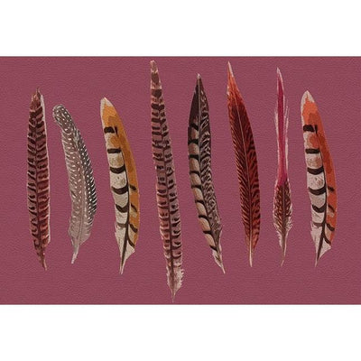 Pheasant Feathers Mauve 17.5 "x12" Rectangle Pebble Placemats, Set of 4 - nicolettemayer.com