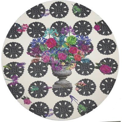 Pistals Metal Bouquet 16" Round Pebble Placemats, Set Of 4 - nicolettemayer.com