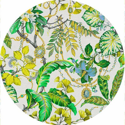 Plumeria Lemon 16" Round Pebble Placemat Set of 4 - nicolettemayer.com