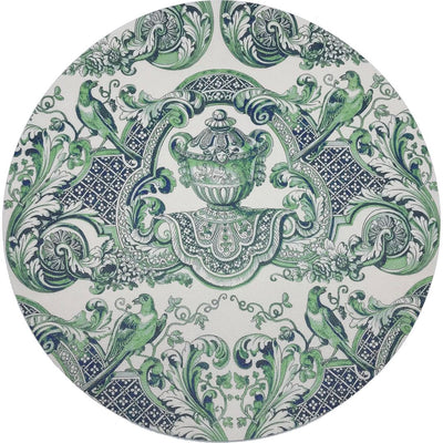 ROYAL DELFT WILLIAM AND MARY GREEN 16" ROUND PEBBLE PLACEMATS, SET OF 4 - nicolettemayer.com