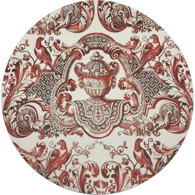 ROYAL DELFT WILLIAM AND MARY RED 16" ROUND PEBBLE PLACEMATS, SET OF 4 - nicolettemayer.com