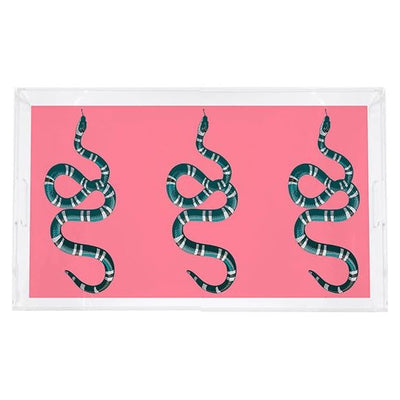 Serpent Pink 22.5X14.5 Acrylic Tray - nicolettemayer.com