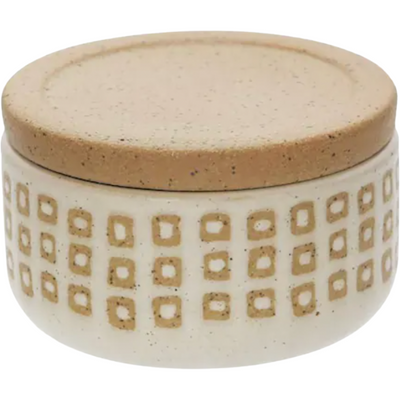 sand ceramic covered jar