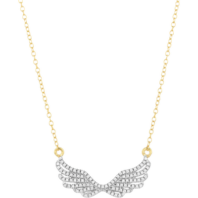 Wing it necklace in yellow gold