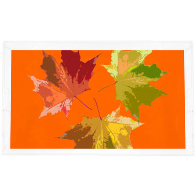 Autumn Leaves Orange Acrylic Vanity Tray 12.25X7.75 - nicolettemayer.com