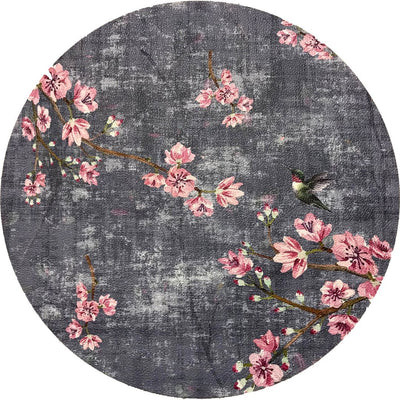 Blossom Fantasia Charcoal 16" Round Pebble Placemats, Set Of 4 - nicolettemayer.com
