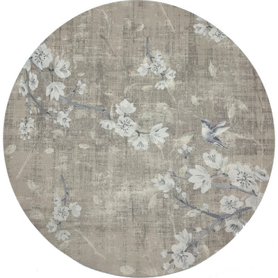 Blossom Fantasia French Gray 16" Round Pebble Placemats, Set Of 4 - nicolettemayer.com