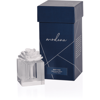 Modena Small Porcelain Diffuser, White Rose - MARCUS