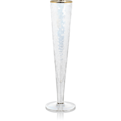 Kampari Slim Champagne Flutes with Gold Rim, Set of 4 - MARCUS