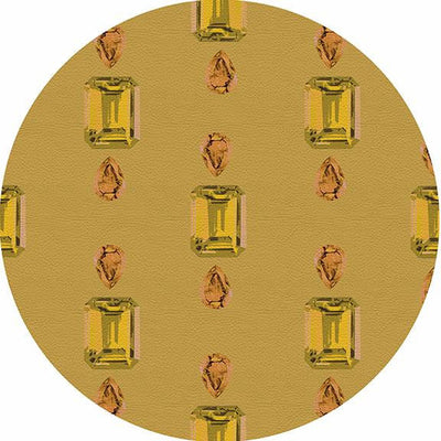 Gem Citrines And Sapphires Gold 16" Round Pebble Placemat Set of 4 - nicolettemayer.com