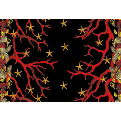 Coral Reef Solid Black Red 17" Rectangle Pebble Placemat Set of 4 - nicolettemayer.com