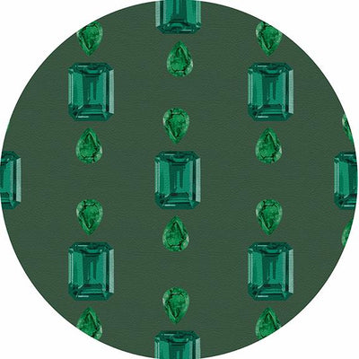 Gem Emeralds Evergreen 16" Round Pebble Placemat Set of 4 - nicolettemayer.com