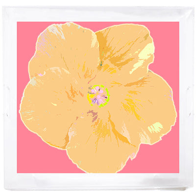 Hibiscus Pink 18x18 Acrylic Tray - nicolettemayer.com