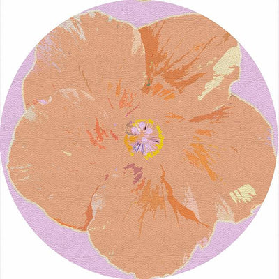 Hibiscus Lilac 16" Round Pebble Placemat Set of 4 - nicolettemayer.com