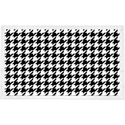 HOUNDSTOOTH BLACK WHITE 22.5X14.5 ACRYLIC TRAY - nicolettemayer.com