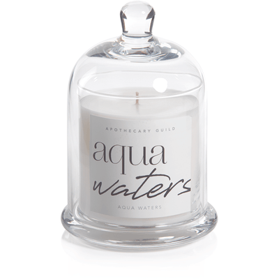 Aqua Waters Scented Candle Jar with Glass Dome - MARCUS