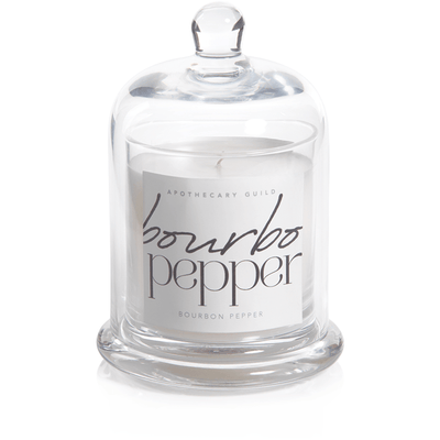 Bourbon Pepper Scented Candle Jar with Glass Dome - MARCUS