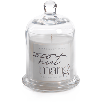 Coconut Mango Scented Candle Jar with Glass Dome - MARCUS