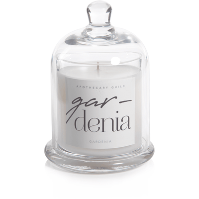 Gardenia Scented Candle Jar with Glass Dome - MARCUS