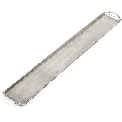 40-Inch Long Raw Nickel Tray, Silver - MARCUS
