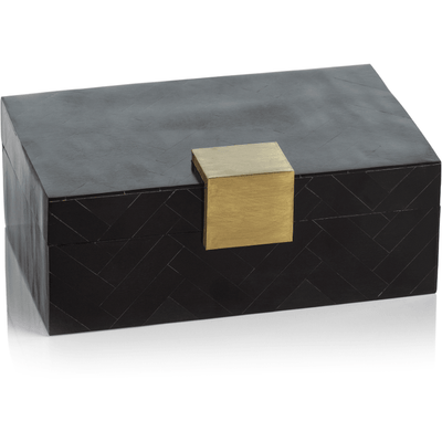 Sotavento Resin Chevron Inlaid Decorative Box - MARCUS
