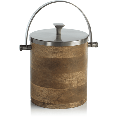 Porto Veli Wood Ice Bucket with Metal Lid - MARCUS