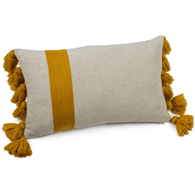 Positano Embroidered Throw Pillow with Tassels, 12" x 20" - MARCUS