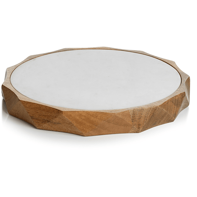 Tiziano Wood & White Marble Serving Board - MARCUS