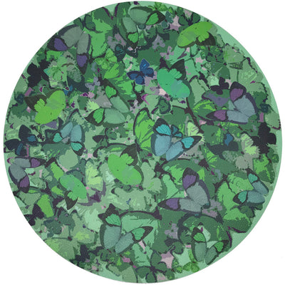 Mariposa Green 16" Round Pebble Placemats, Set Of 4 - nicolettemayer.com