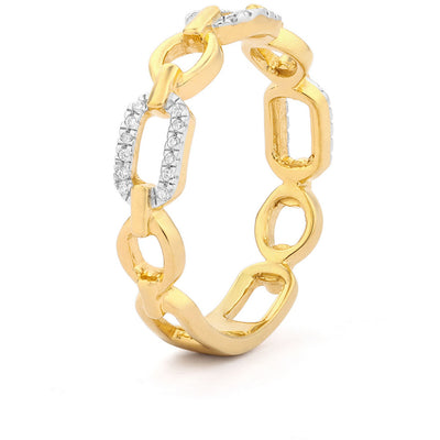 linked forever to you ring in yellow gold