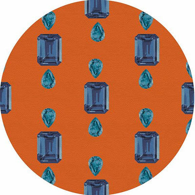 Gem Sapphires Orange 16" Round Pebble Placemat Set of 4 - nicolettemayer.com