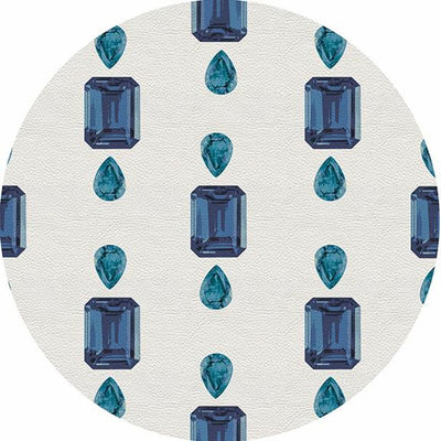 Gem Sapphires White 16" Round Pebble Placemat Set of 4 - nicolettemayer.com