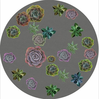 Succulents Floating Gray 16" Round Pebble Placemat Set of 4 - nicolettemayer.com