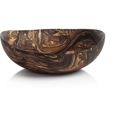 Vinceta  Marbleized Mango Wood Bowl - MARCUS