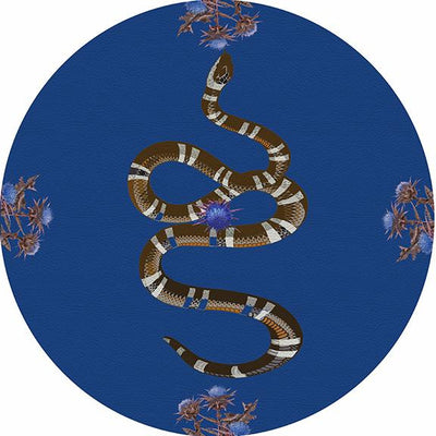 Thistle-And-Snake-Blue-16"-Round-Pebble-Placemat-Set-of-4 - nicolettemayer.com